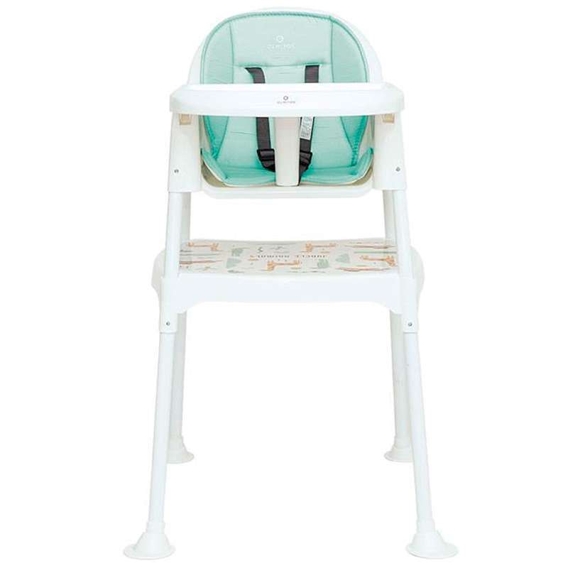 Chaise Haute 3-en-1 MS Spoon - Convertible Rehausseur - Pliable - Siège Rembourré - Harnais 5 Points - Vert