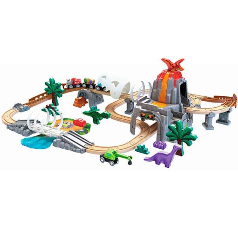 COFFRET D`AVENTURES FERROVIARIES HAPE DINOSAUR