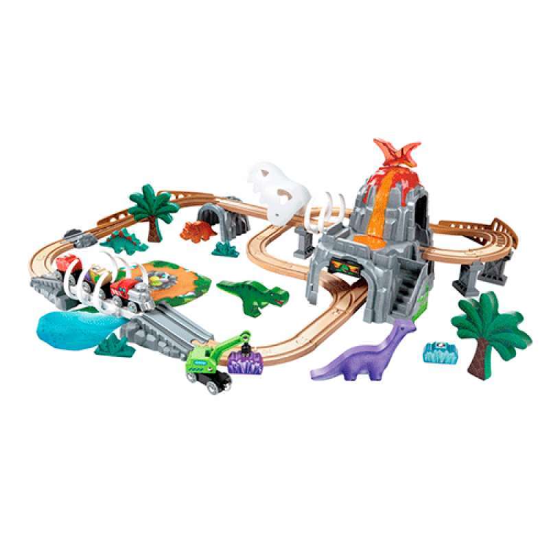 COFFRET D`AVENTURES FERROVIARIES HAPE DINOSAUR