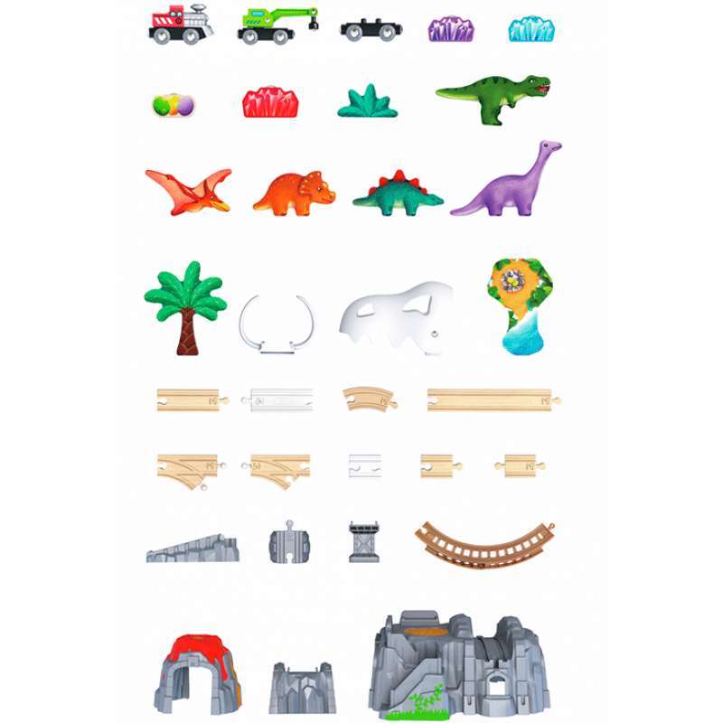 COFFRET D`AVENTURES FERROVIARIES HAPE DINOSAUR