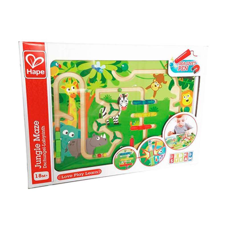LABYRINTHE MAGNÉTIQUE HAPE ANIMAUX  DE LA JUNGLE