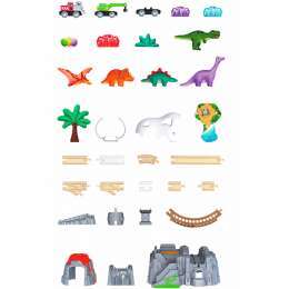 COFFRET D`AVENTURES FERROVIARIES HAPE DINOSAUR