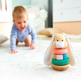 JEU D'ANNEAUX À EMPILER HAPE BUNNY STACKER